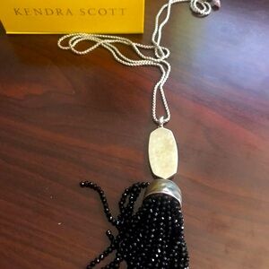 Kendra Scott long silver and black necklace